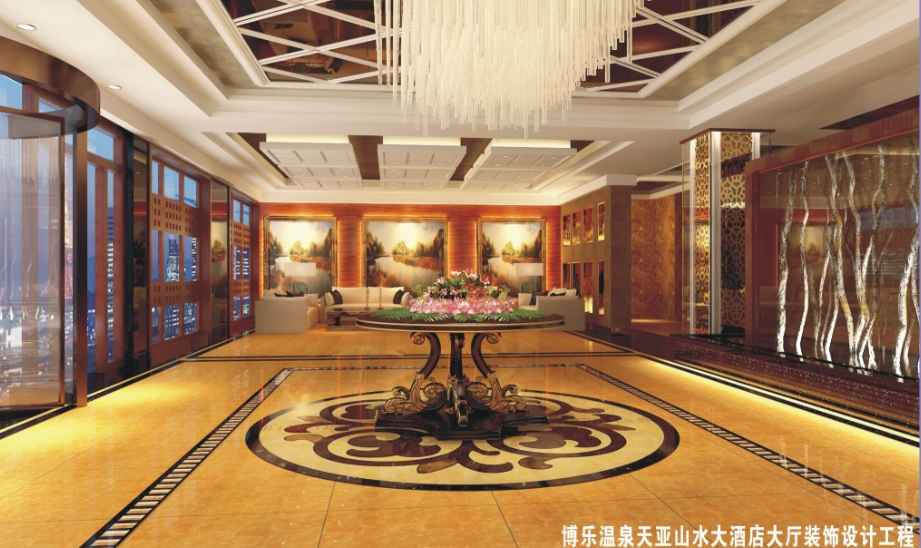 博乐温泉亚山水大酒店大厅装饰设计工程
